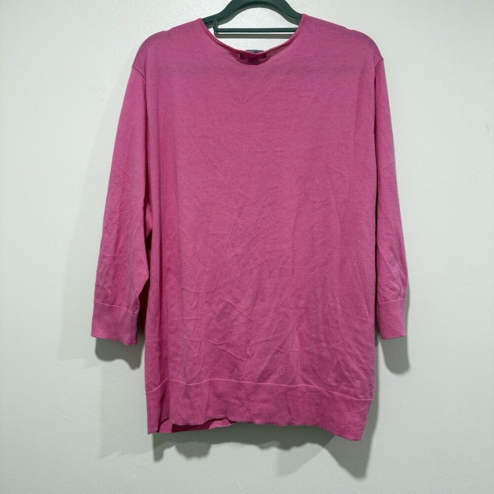Champs Pink 100% Cotton Button Lightweight Cardigan Sweater Women Plus Size 3X - Picture 3 of 6